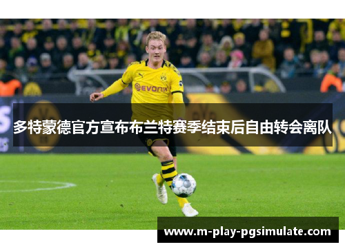 多特蒙德官方宣布布兰特赛季结束后自由转会离队